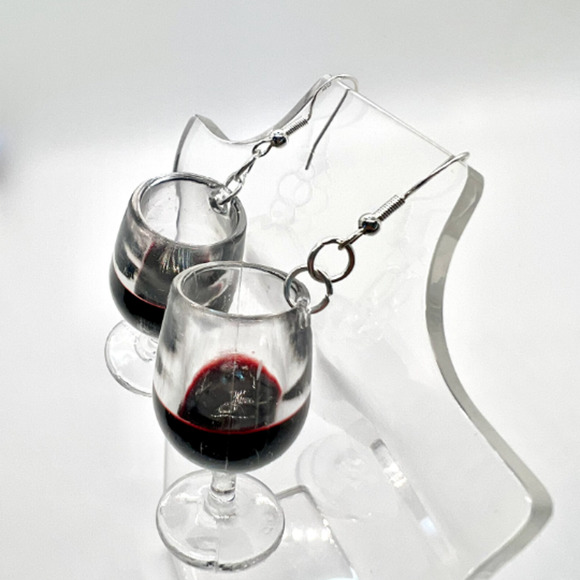 Wine Glass Earrings - New Years Eve Earrings - Wine Earrings - Picture 5 of 9